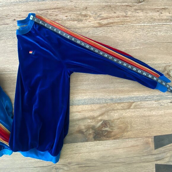 AVIATOR NATION CLASSIC VELVET Crewneck Sweatshirt size XL in Deep Royal Blue π - Picture 5 of 9